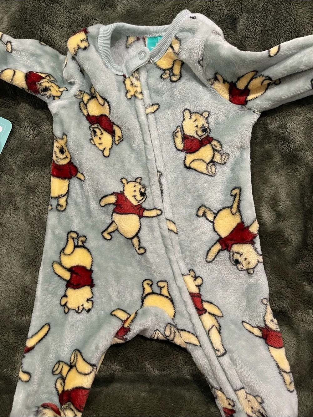 Carter's Light Blue & White Striped Footed One-Piece